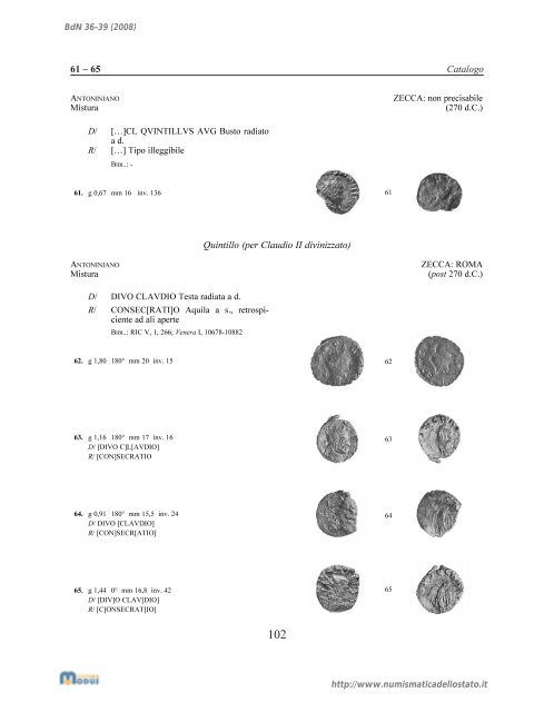 Bollettino di Numismatica n. 36-39 - Portale Numismatico dello Stato