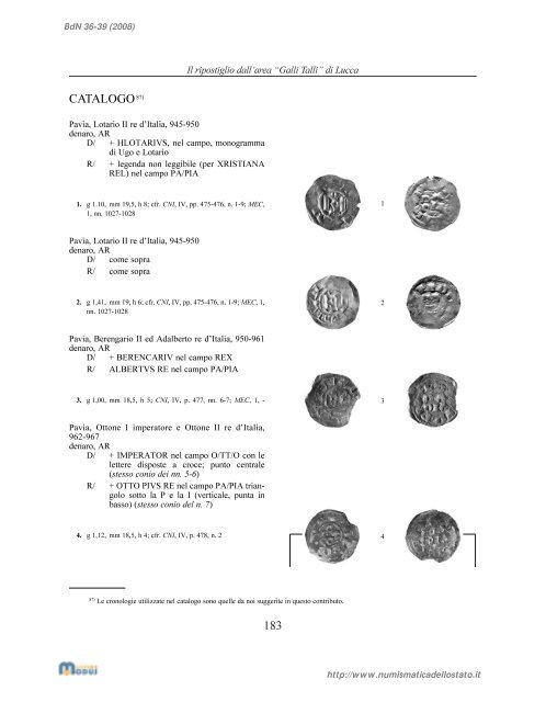 Bollettino di Numismatica n. 36-39 - Portale Numismatico dello Stato