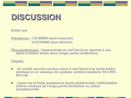 hemispasme facial et conflit neurovasculaire : apport de l'irm a ...