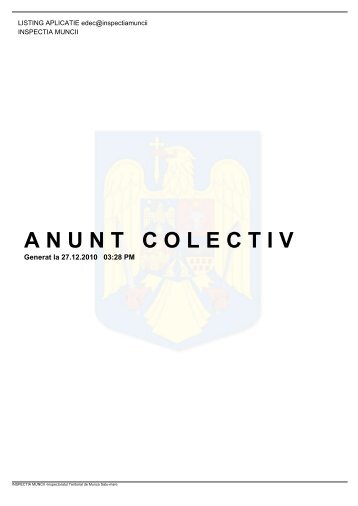 A N U N T   C O L E C T I V - ITM Satu Mare