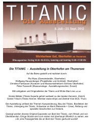 Die TITANIC - Ausstellung in Oberhofen am Thunersee - Swiss-Ships
