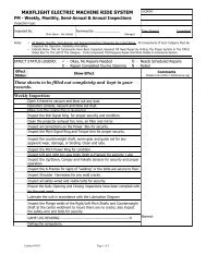 SAMPLE SAFETY AND MAINTENANCE CHECKLIST