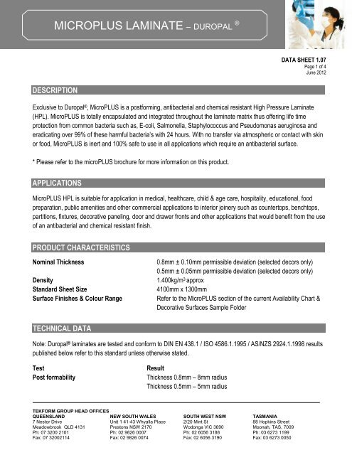 Microplus Hpl Tekform