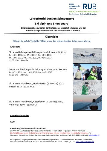 Lehrerfortbildungen Schneesport - Professional School of Education ...