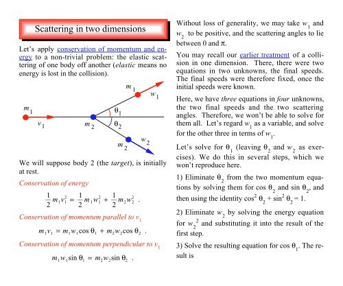 Using Centre of Mass to Help Solve Two Dimensional Momentum ...