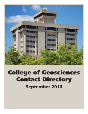 Faculty and Staff Directory 2010 - College of Geosciences - Texas ...