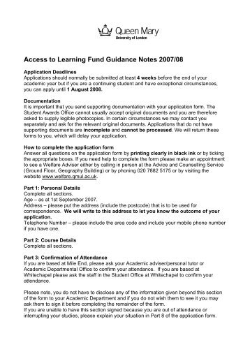 Sample Application Form Guidance Notes - Advice and Counselling ...