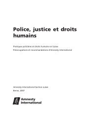 Police, justice et droits humains - Amnesty International Schweiz