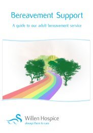 Download our Bereavement Support Leaflet - Willen Hospice