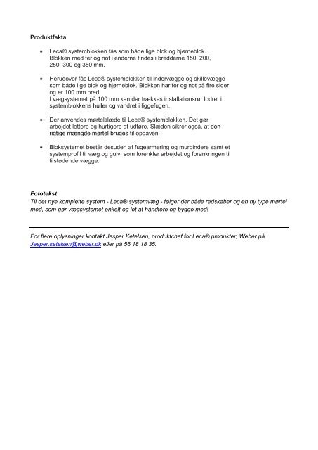 Pressemeddelelse - Weber