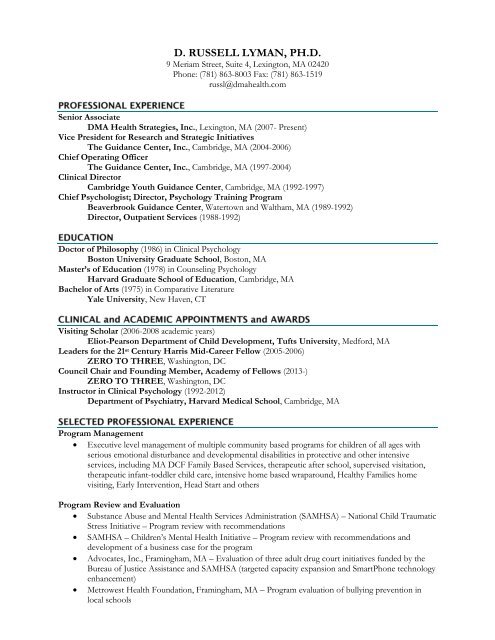 View Resume - DMA Health Strategies