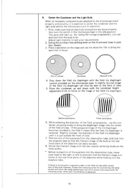 Olympus EHT & FHT Research Microscopes instruction manual