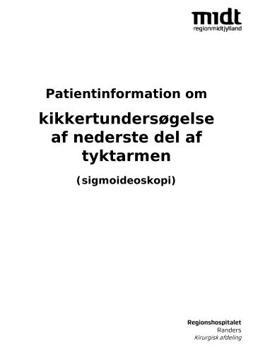 Information om sigmoideoskopi - Regionshospitalet Randers