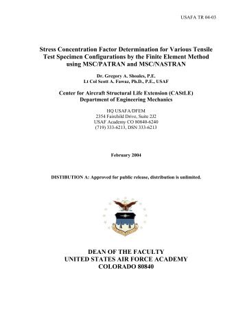 Stress Concentration Factor Determination for Various Tensile Test ...