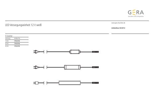 Artikelübersicht (PDF) - Gera Leuchten