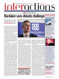 Hardaker sees climate challenge - Institute of Physics
