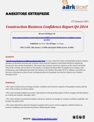 Aarkstore - Construction Business Confidence Report Q4 2014