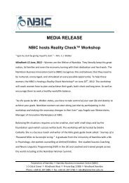 Reality Check Workshop - NBIC - Polytechnic of Namibia