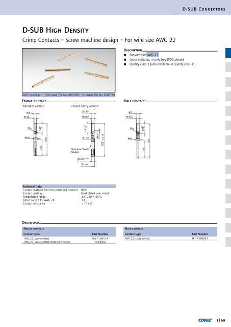 Download Conec D-Sub High Density Connectors PDF - Northern ...