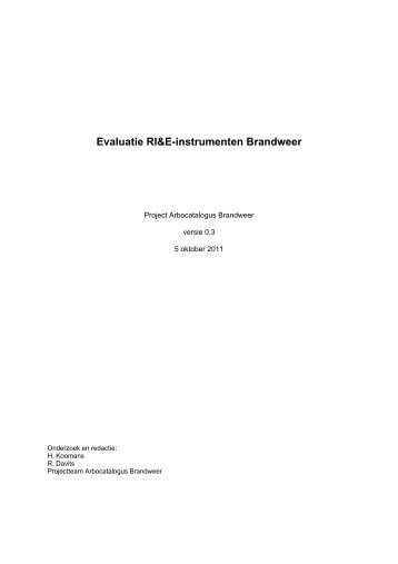 Evaluatie RI&E brandweer.pdf - BrandweerKennisNet