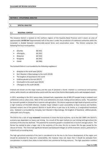 Section C_Situational Analysis.pdf - Zululand District Municipality