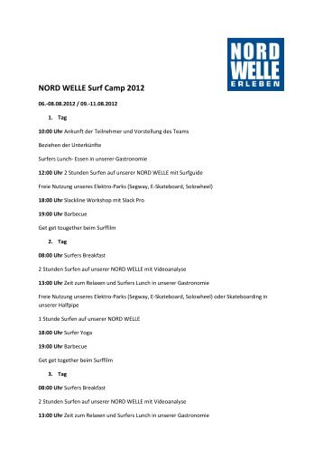 NORD WELLE Surf Camp 2012 - SNOW DOME Bispingen