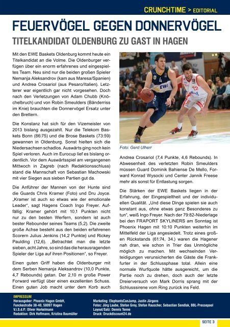EWE Baskets Oldenburg - Phoenix Hagen