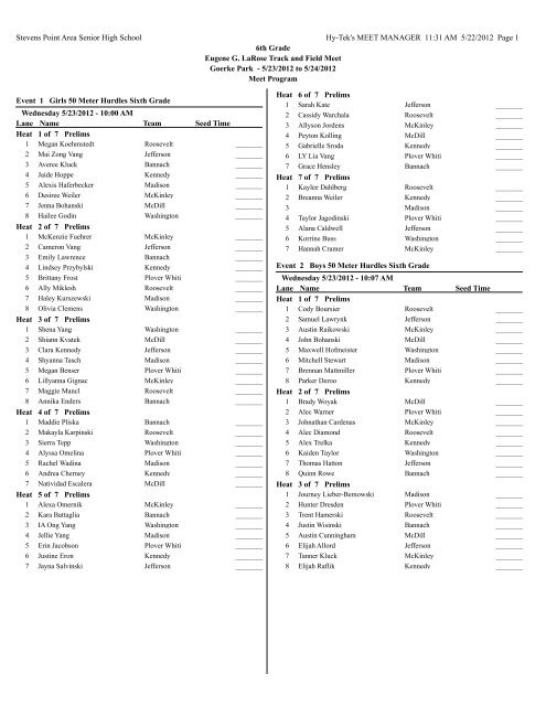 6th Grade Final With Schedule - Let's Move In Point