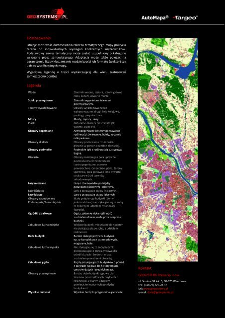 Mapa pokrycia terenu - Geosystems Polska Sp. z o.o., Warszawa