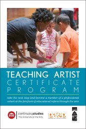 University of The Arts, Teaching Artist Certification Program