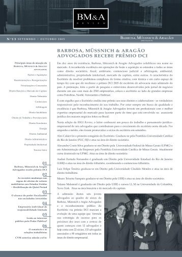 Setembro Outubro 2005 - Barbosa, MÃ¼ssnich & AragÃ£o