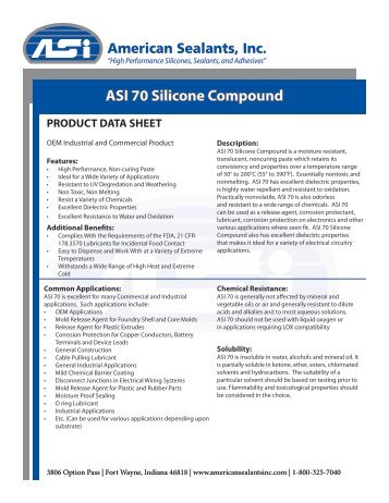 ASI 70 Silicone Compound - American Sealants, Inc.