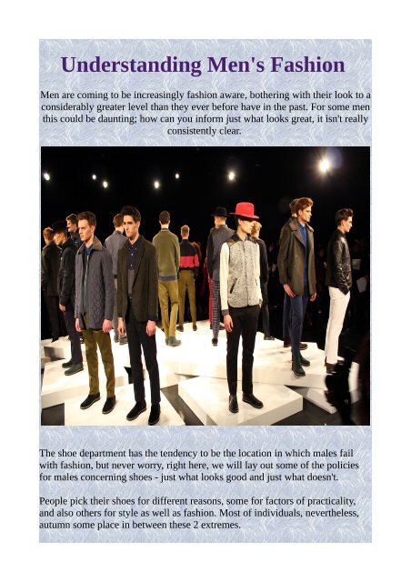 Understanding Men's Fashion