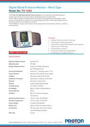 Digital Blood Pressure Monitor - Wrist Type Model No - PROTON ...