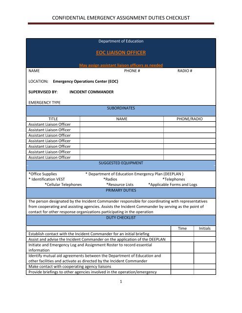 EOC Liaison Officer