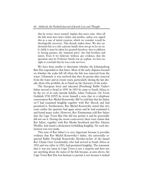 The Kashrut of Kingklip: Its Turbulent History and Who ... - Hakirah