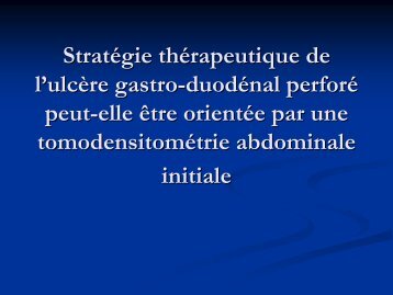 StratÃ©gie thÃ©rapeutique de l'ulcÃ¨re gastro-duodÃ©nal perforÃ© peut ...