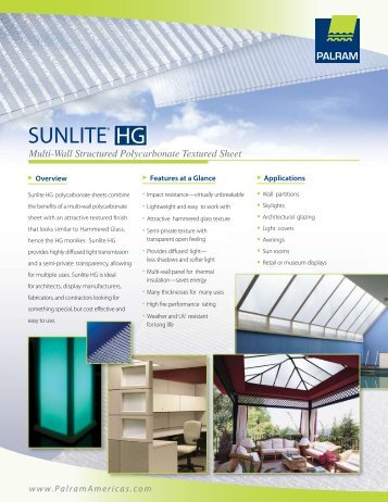 Sunlite HG Sales Sheet - Palram Americas