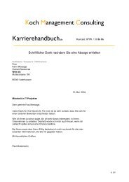 Schriftlicher Dank nachdem Sie eine Absage erhielten - Koch ...