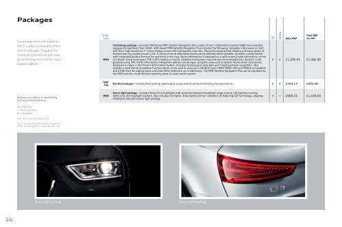 Audi Q3 technical data - Ridgeway Group