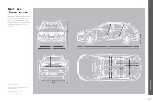 Audi Q3 technical data - Ridgeway Group