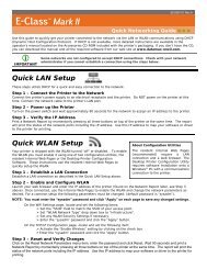 Quick LAN Setup Quick WLAN Setup - Datamax-O'Neil
