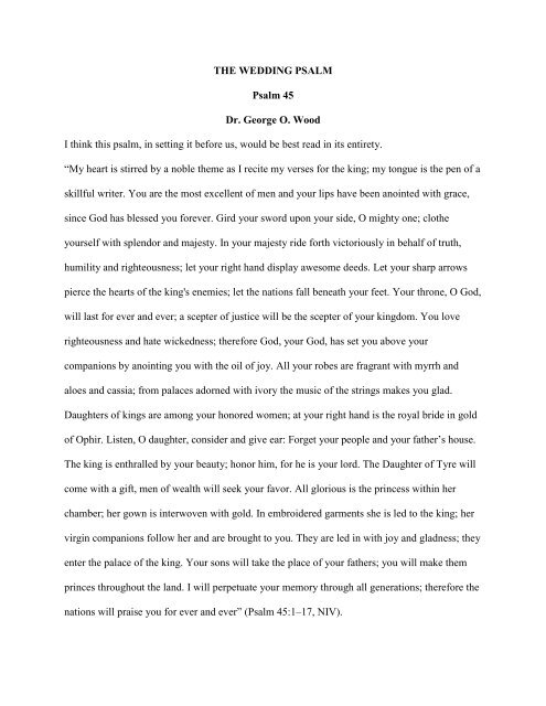 36 THE WEDDING PSALM.pdf - Dr. George O. Wood