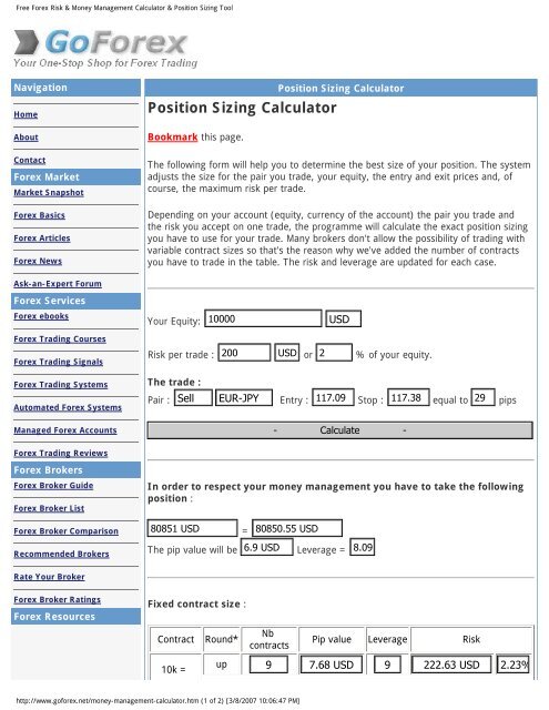 forex p&l calculator