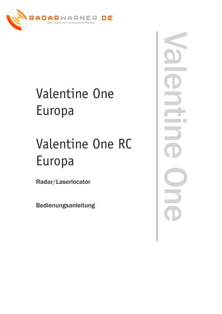 Download Bedienungsanleitung Valentine One ... - Radarwarner.de