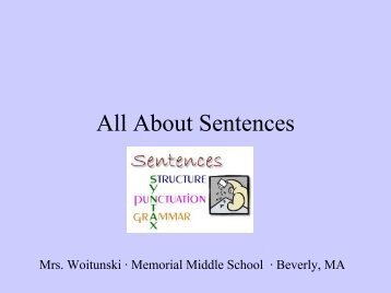 All About Sentences - Beverly Public Schools