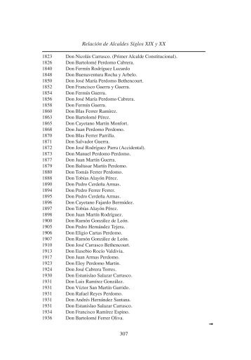 RelaciÃ³n de Alcaldes Siglos XIX y XX 307 - Memoria Digital de ...