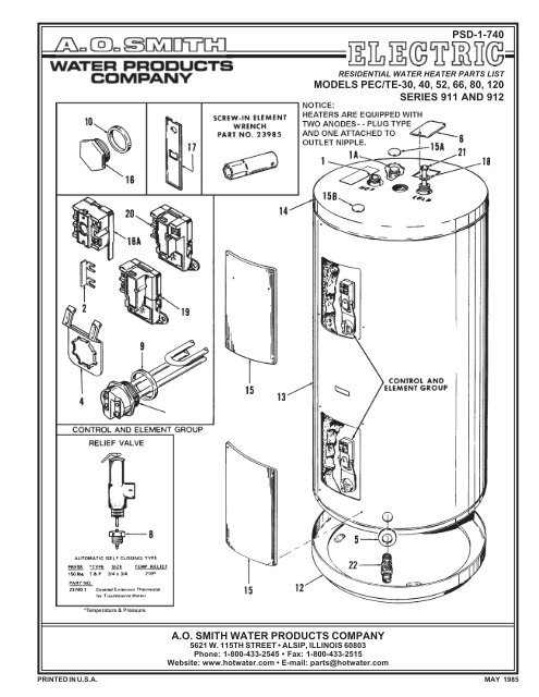 911 AND 912 - A.O. Smith Water Heaters