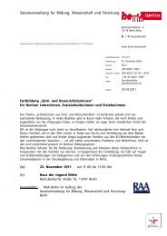 Senatsverwaltung fÃ¼r Bildung, Wissenschaft und ... - RAA-Berlin