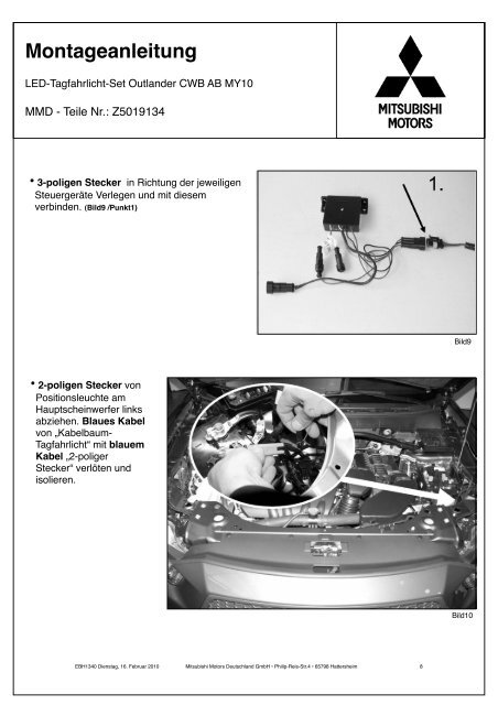 Montageanleitung - der Mitsubishi Outlander im Alltag